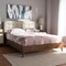 Baxton Studio Alinia Beige Upholstered Walnut Wood King Size Platform Bed 146-8170 - alternate 8